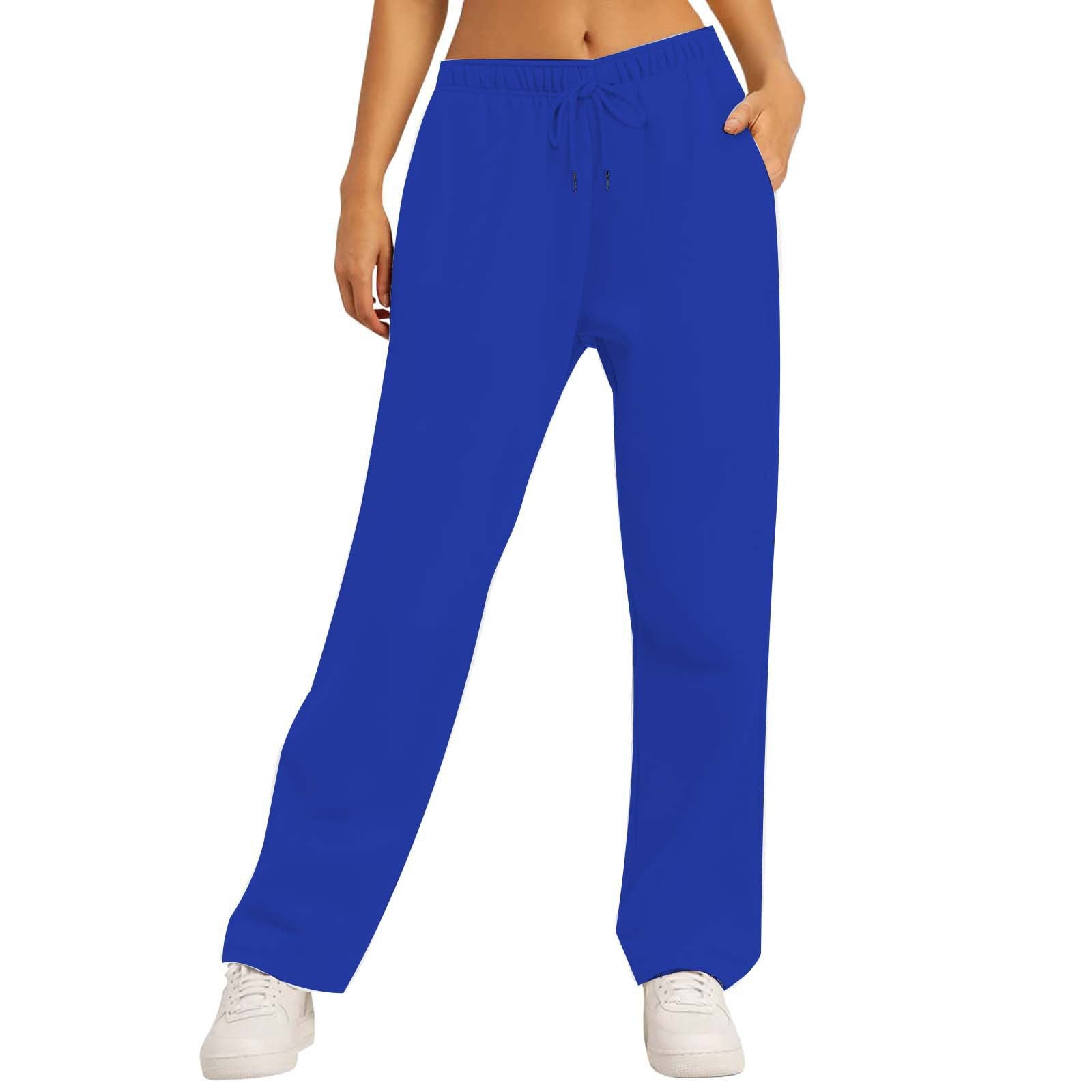 Unisex Solid Color Casual Loose Fleece-Lined Long Pants Sweatpants