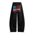 Retro Stylish Letter Print Casual Sweatpants for Men and Women, Trendy Loose Fit Wide Leg Comfortable Long Pants