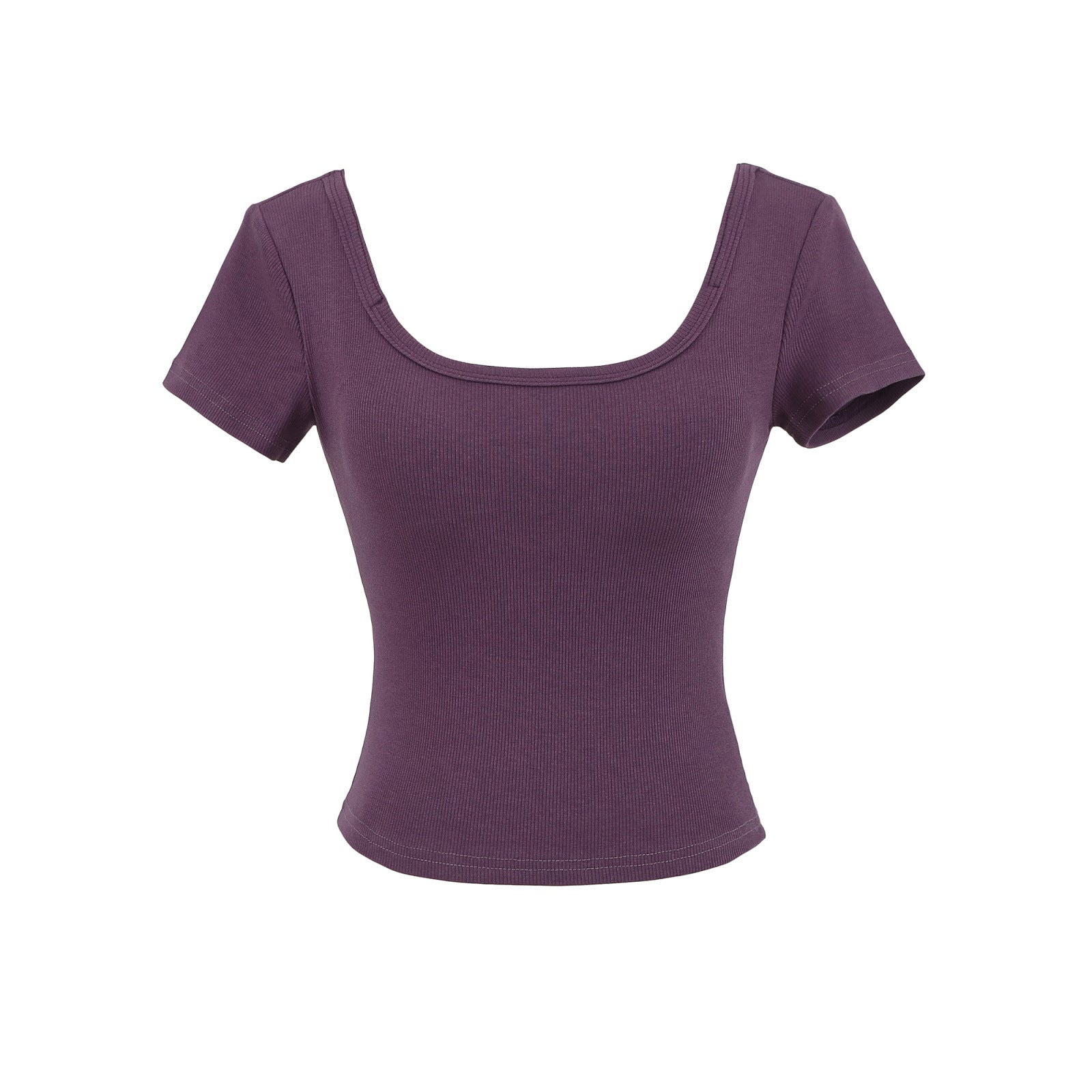 Fitness yoga wearing short sleeved T-shirt