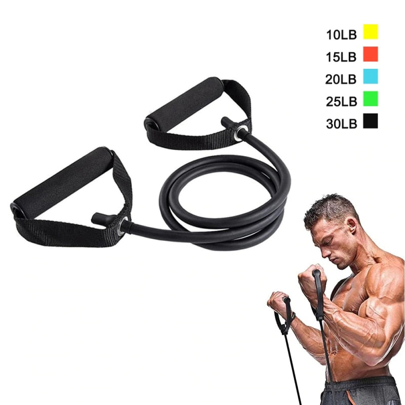 Bandas elásticas de resistencia para fitness de 120 cm, cuerda de tracción para yoga, tubos de ejercicio, bandas elásticas de entrenamiento para yoga y pilates, expansor elástico