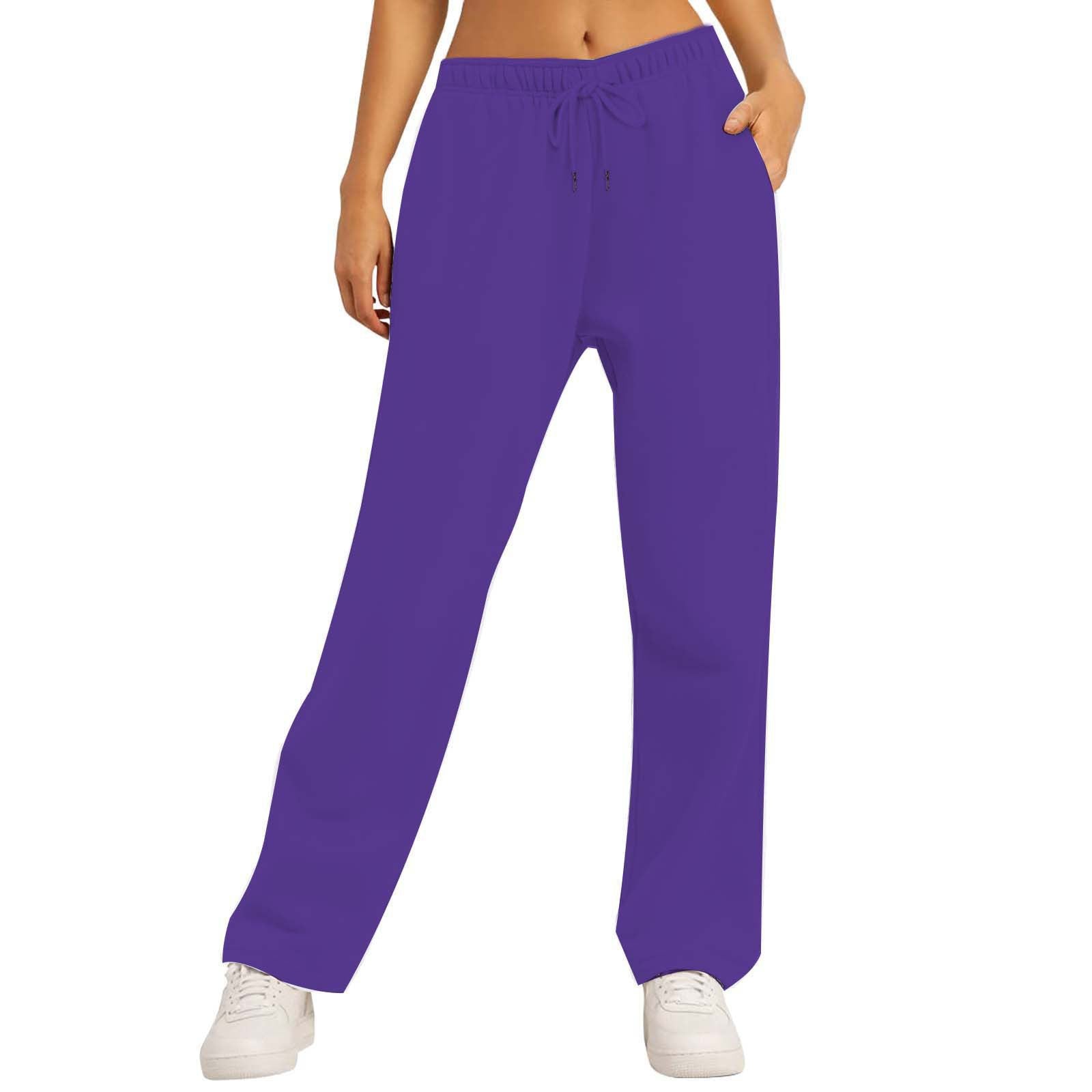 Unisex Solid Color Casual Loose Fleece-Lined Long Pants Sweatpants