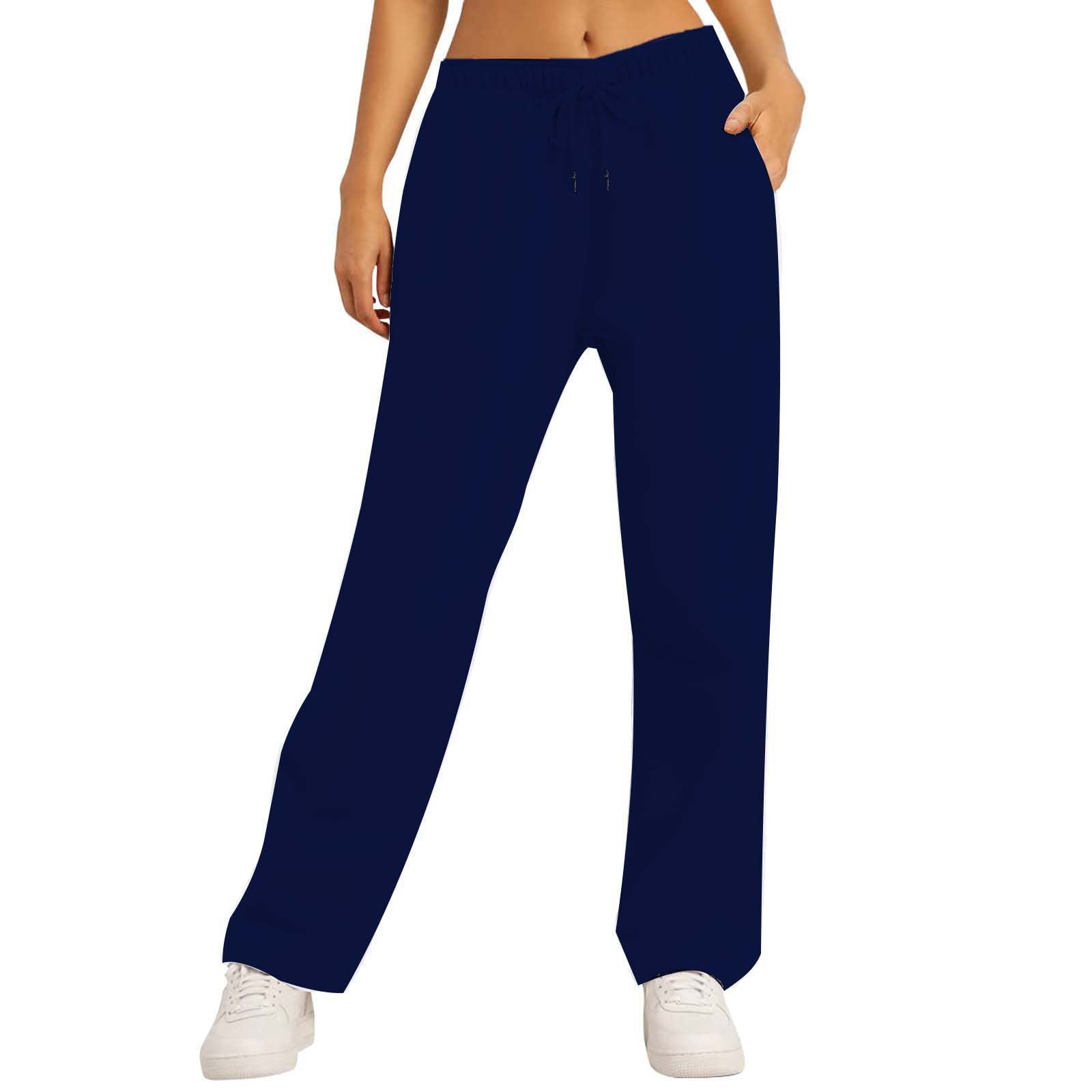 Unisex Solid Color Casual Loose Fleece-Lined Long Pants Sweatpants