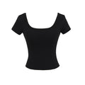 Fitness yoga wearing short sleeved T-shirt