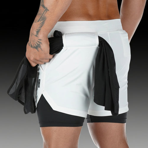 2020 Camo Running Shorts Men 2 In 1 Double-deck Quick Dry GYM Sport Shorts Fitness Jogging Workout Shorts Men Sports Short Pants