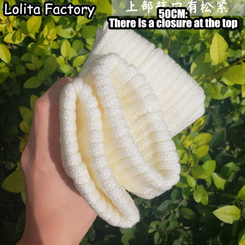 lengthen Japanese Lolita Sweet Girl Leg Warmers  Knitted Foot Cover Women Autumn Winter Leg Warmer Socks Heap Heap Socks