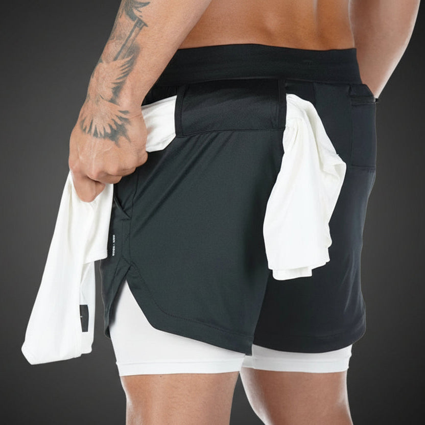 2020 Camo Running Shorts Men 2 In 1 Double-deck Quick Dry GYM Sport Shorts Fitness Jogging Workout Shorts Men Sports Short Pants