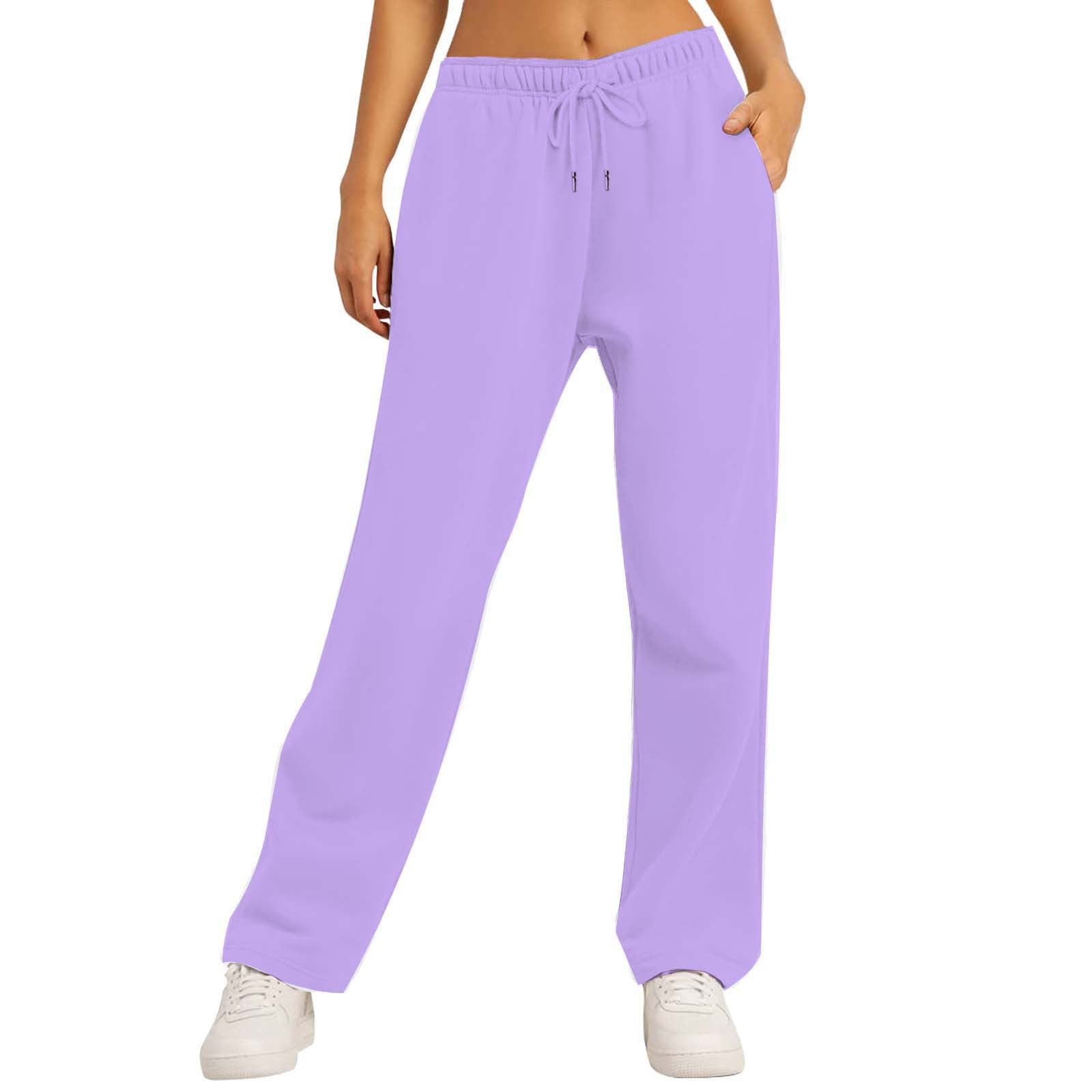 Unisex Solid Color Casual Loose Fleece-Lined Long Pants Sweatpants