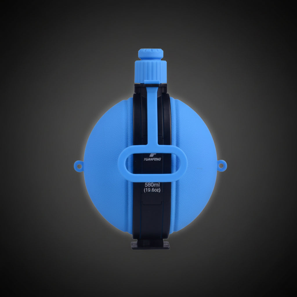 Botella de agua plegable de silicona, fabricante de botellas de agua portátiles para deportes al aire libre, fitness y senderismo, 580 ml.