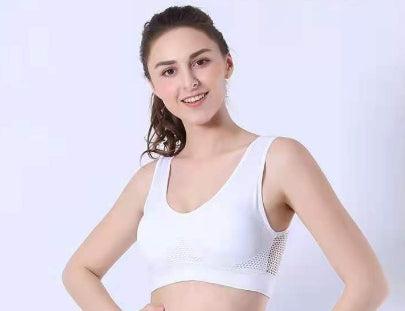 Sports Bra Mesh Perforated Sports Bra Large Yoga Running Fitness Bra
