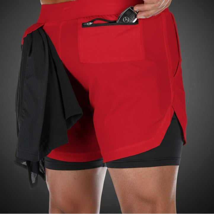 2020 Camo Running Shorts Men 2 In 1 Double-deck Quick Dry GYM Sport Shorts Fitness Jogging Workout Shorts Men Sports Short Pants