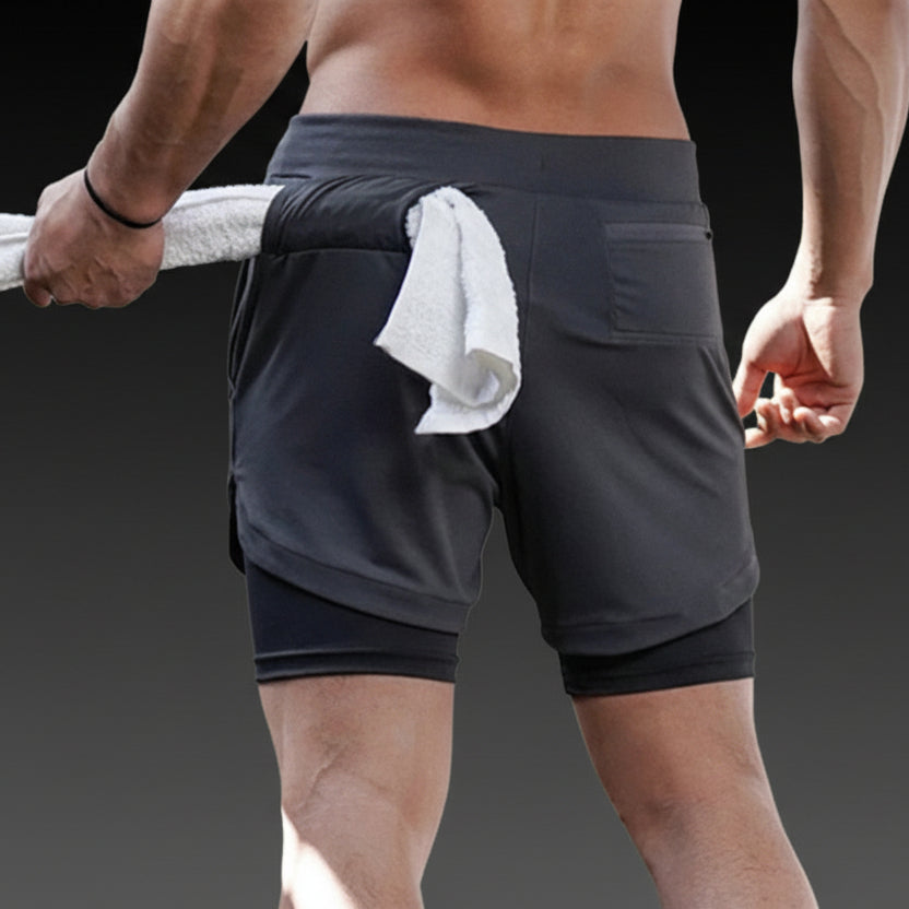 2020 Camo Running Shorts Men 2 In 1 Double-deck Quick Dry GYM Sport Shorts Fitness Jogging Workout Shorts Men Sports Short Pants