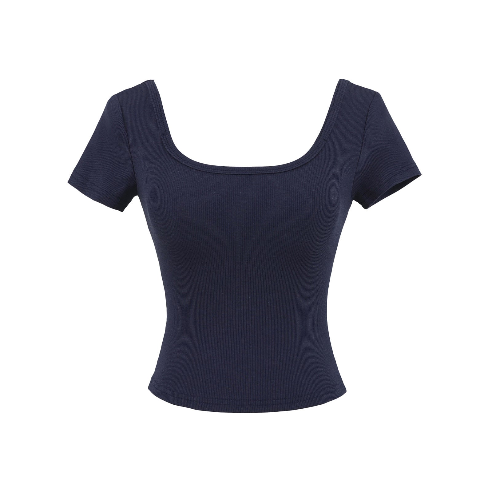 Fitness yoga wearing short sleeved T-shirt