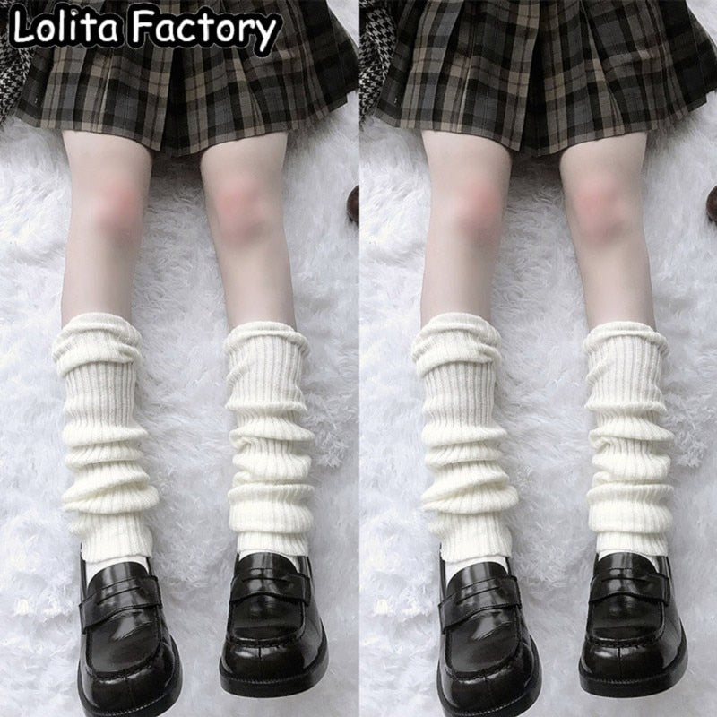 lengthen Japanese Lolita Sweet Girl Leg Warmers  Knitted Foot Cover Women Autumn Winter Leg Warmer Socks Heap Heap Socks