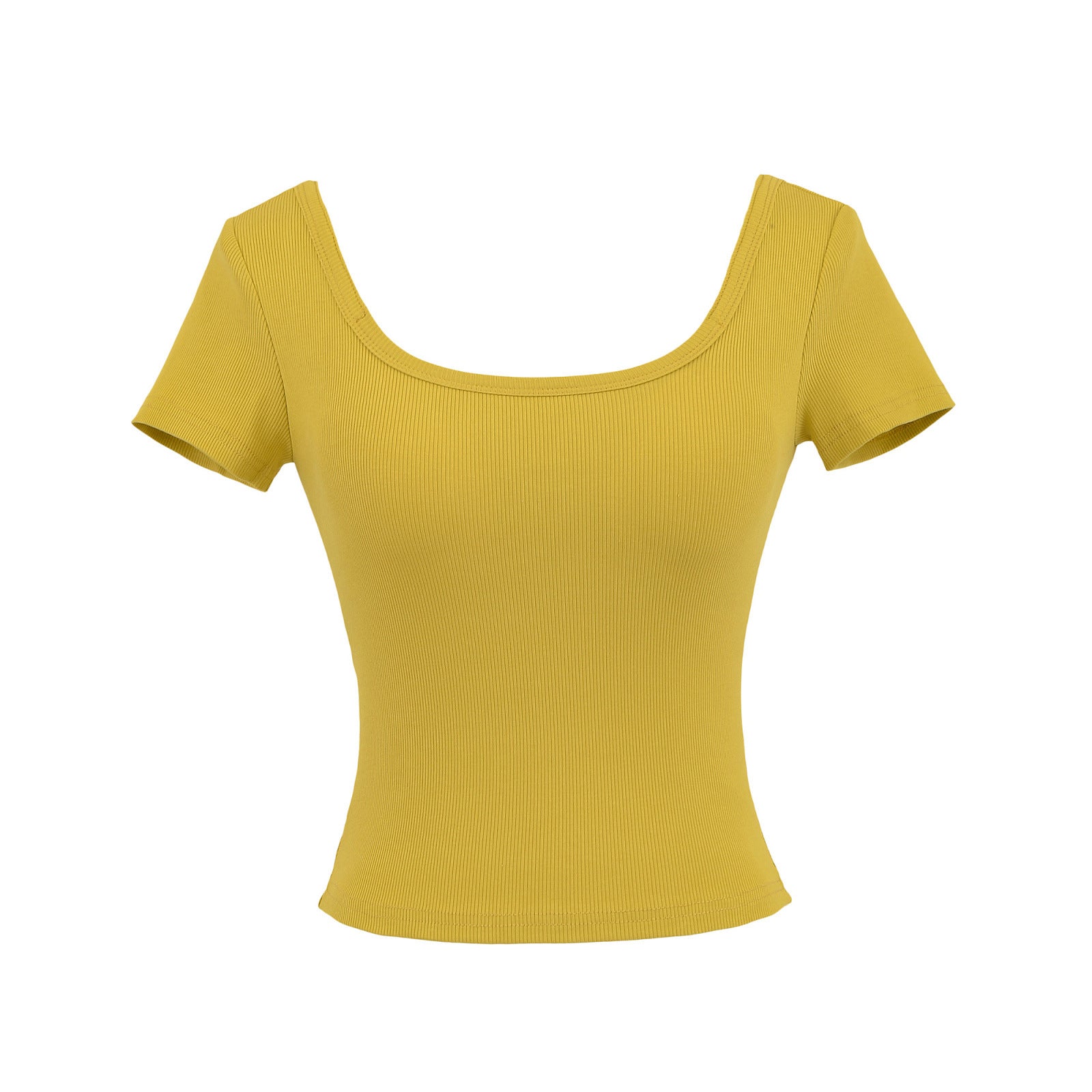 Fitness yoga wearing short sleeved T-shirt