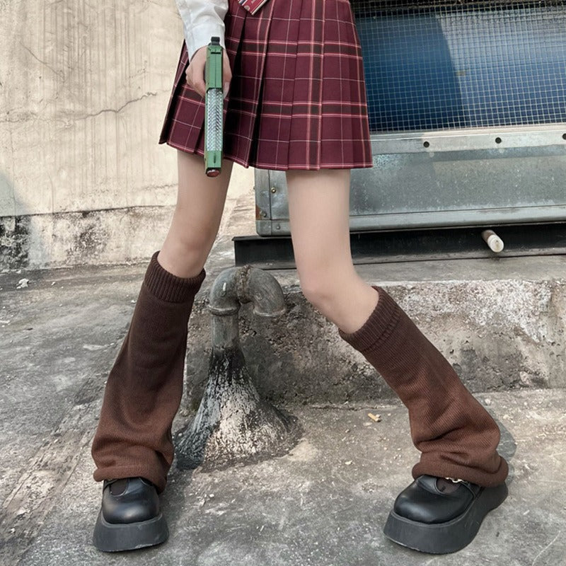 【 High quality version 】 subculture Y2K wide leg sock set, Japanese warm solid color calf set, knitted pile up sock set