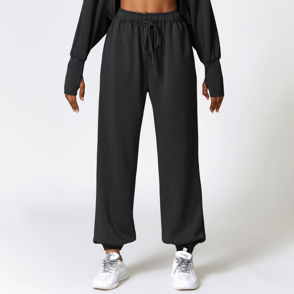 High waisted sports pants for women loose straight leg sweatpants for commuting casual and all match leggings